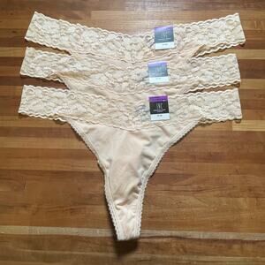 Inc International Concepts Women’s Lace-Trim Thong Beige XXL